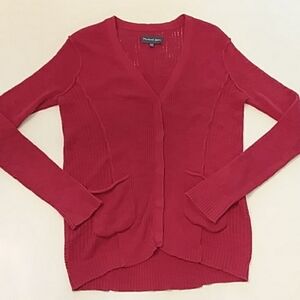 Michael Stars Xs/S red knit sweater cardigan